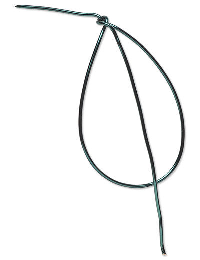 Green wire in a teardrop shape